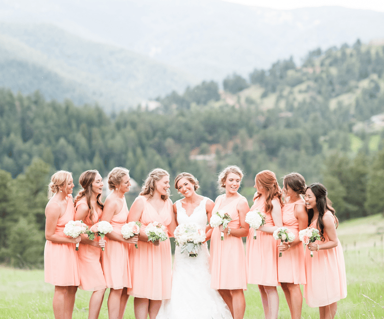 Beautiful Bridal Party at Mountainside Wedding