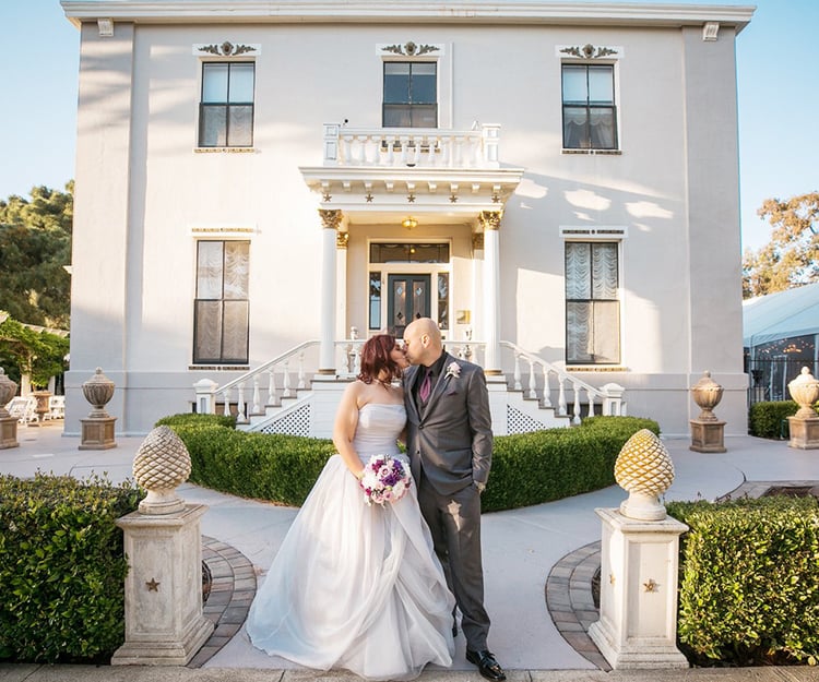 Through manicured hedges and an Italian-style colonnade, step inside the magnificent grandeur of this American Colonial estate. - Jefferson St Mansion by Wedgewood Weddings