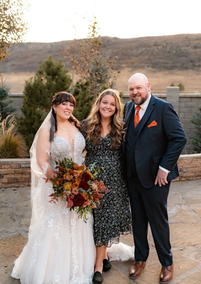 Team member coordinator Heidi with couple