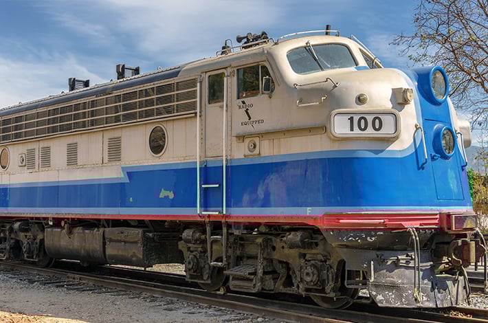 Train Traveling through Fillmore, CA on the Southern Pacific