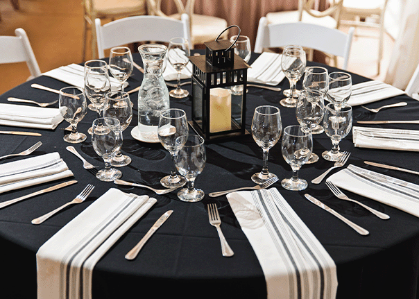 Black Linen Table Scape Option