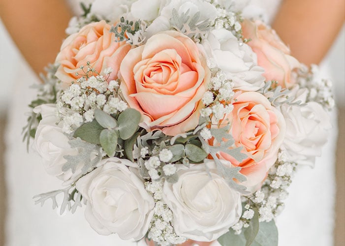 Bridal Bouquet - Pink and White Roses