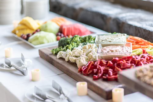 Rainbow Vegetables with Hummus - Wedgewood Weddings Catering Options