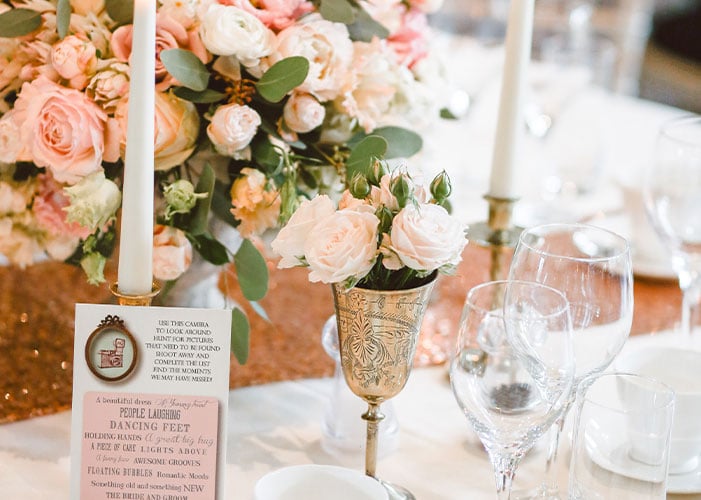 Tablescape with Golden Goblet