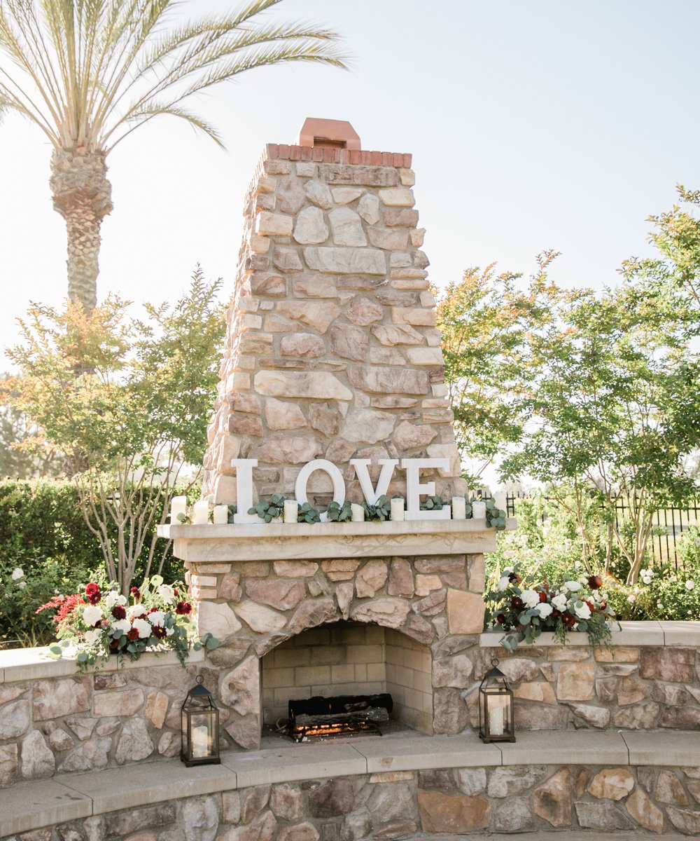 Decor on fireplace - Aliso Viejo by Wedgewood Weddings