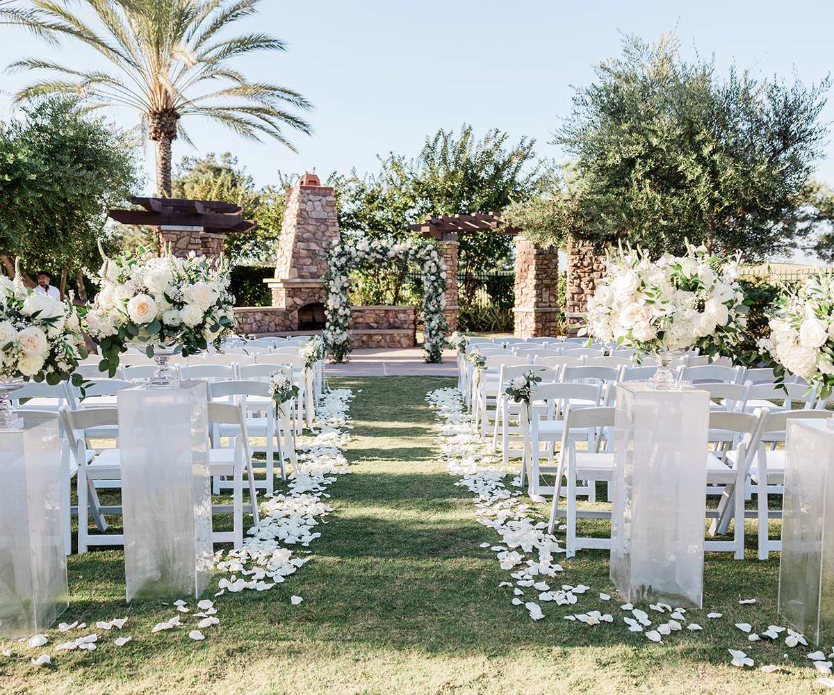 Fireside ceremony with dramatic floral - Aliso Viejo by Wedgewood Weddings