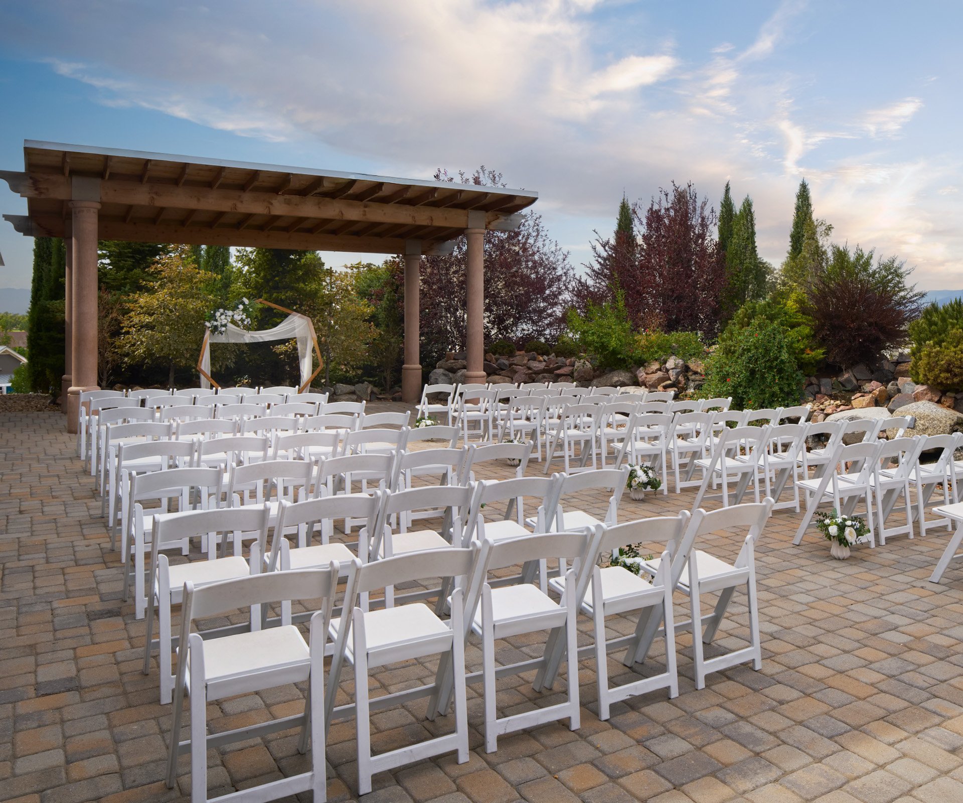 1 - Ashley Ridge by Wedgewood Weddings - Pergola Facing Patio - Outdoor Ceremony