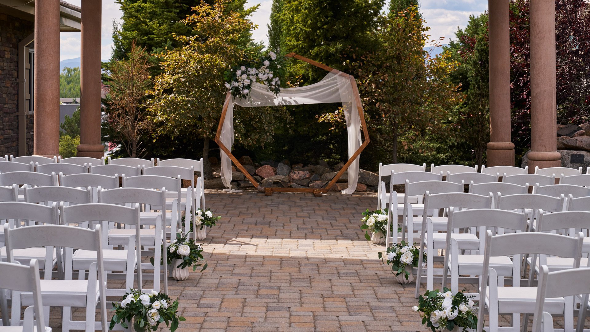 11 - Ashley Ridge by Wedgewood Weddings - Pergola Facing Patio - Outdoor Ceremony