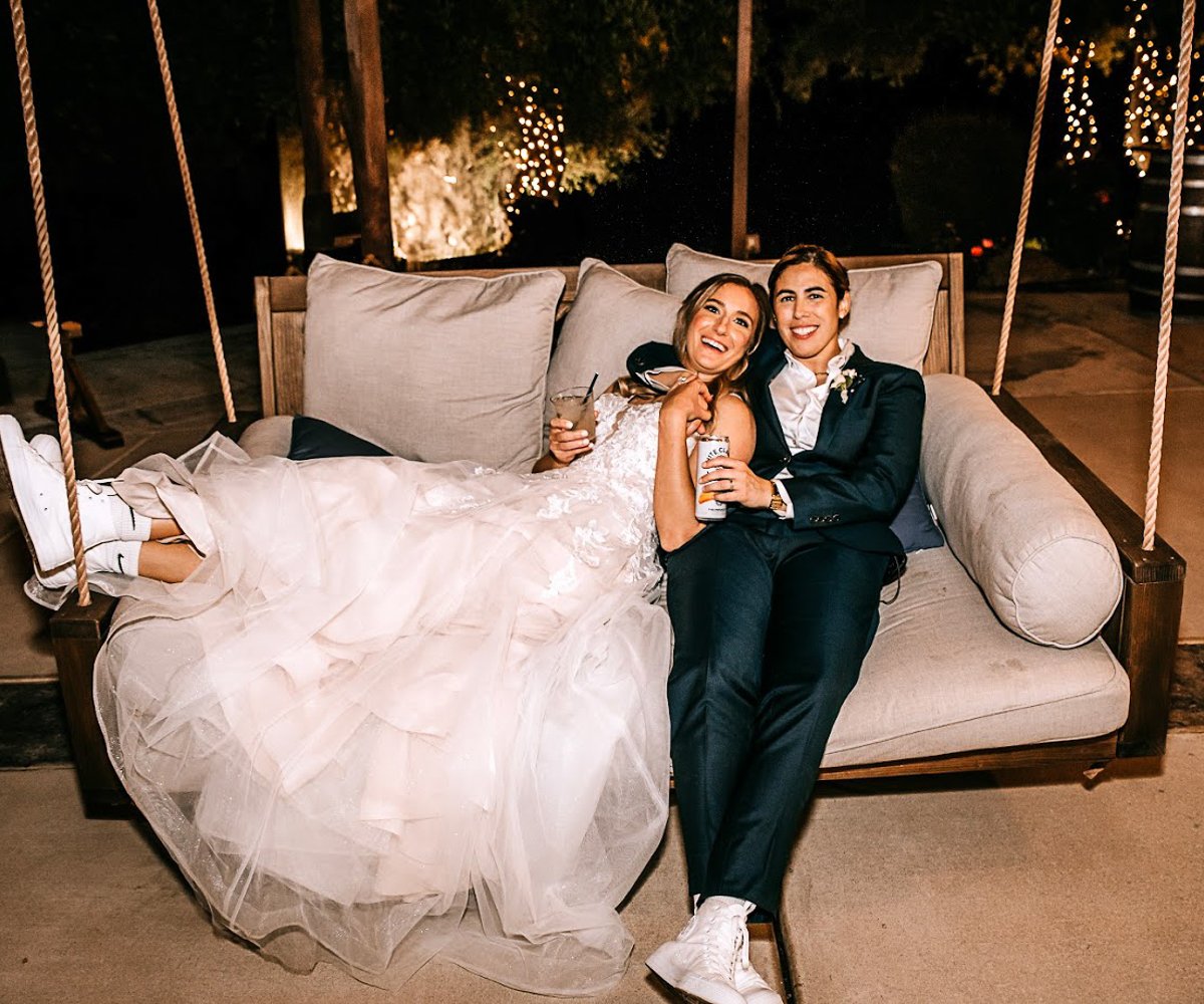 Brides on swing - Bel Vino Winery by Wedgewood Weddings