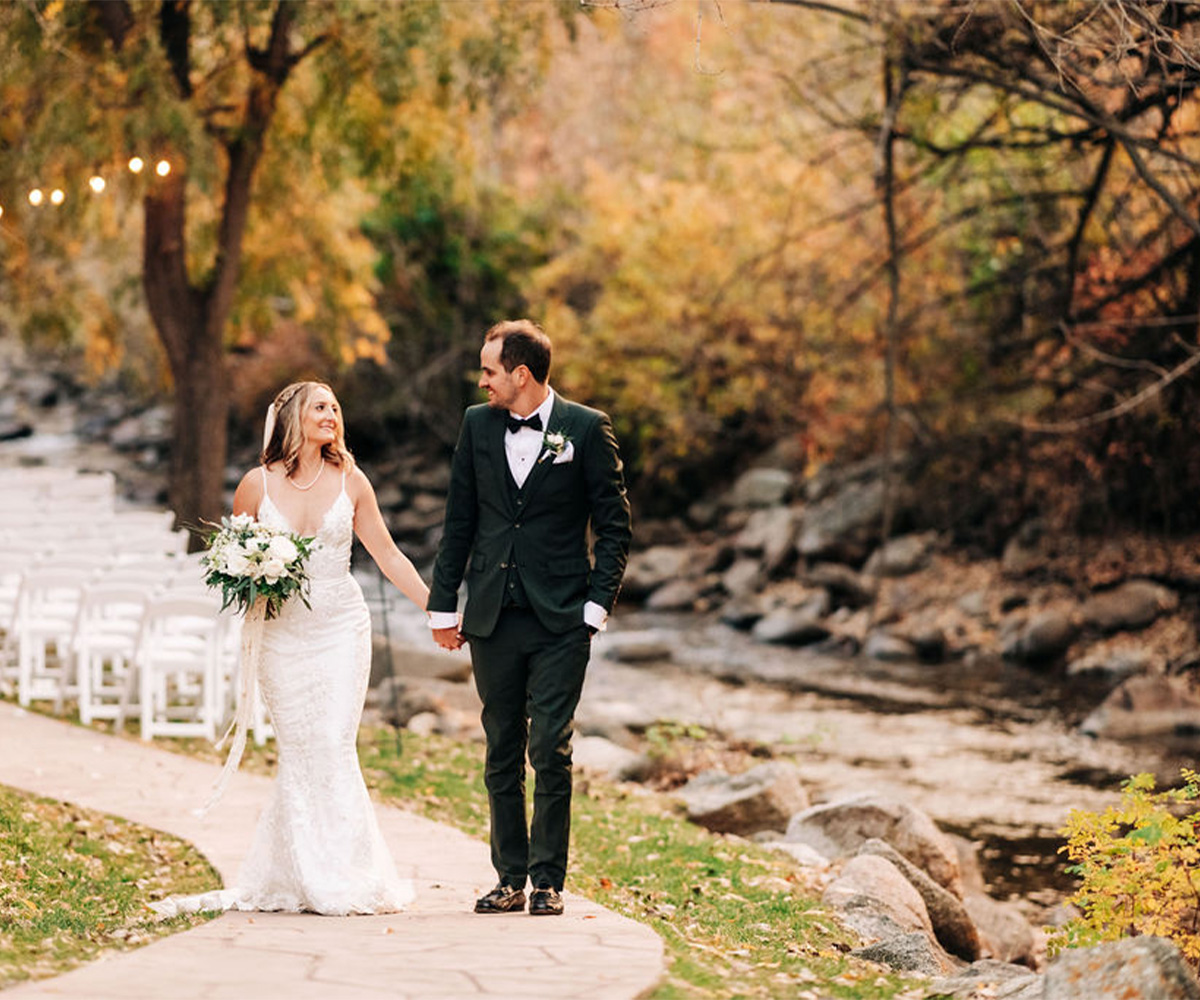 Creekside Ceremony Area. Boulder Creek: Elegant & Rustic Wedding Venue in Boulder, Colorado