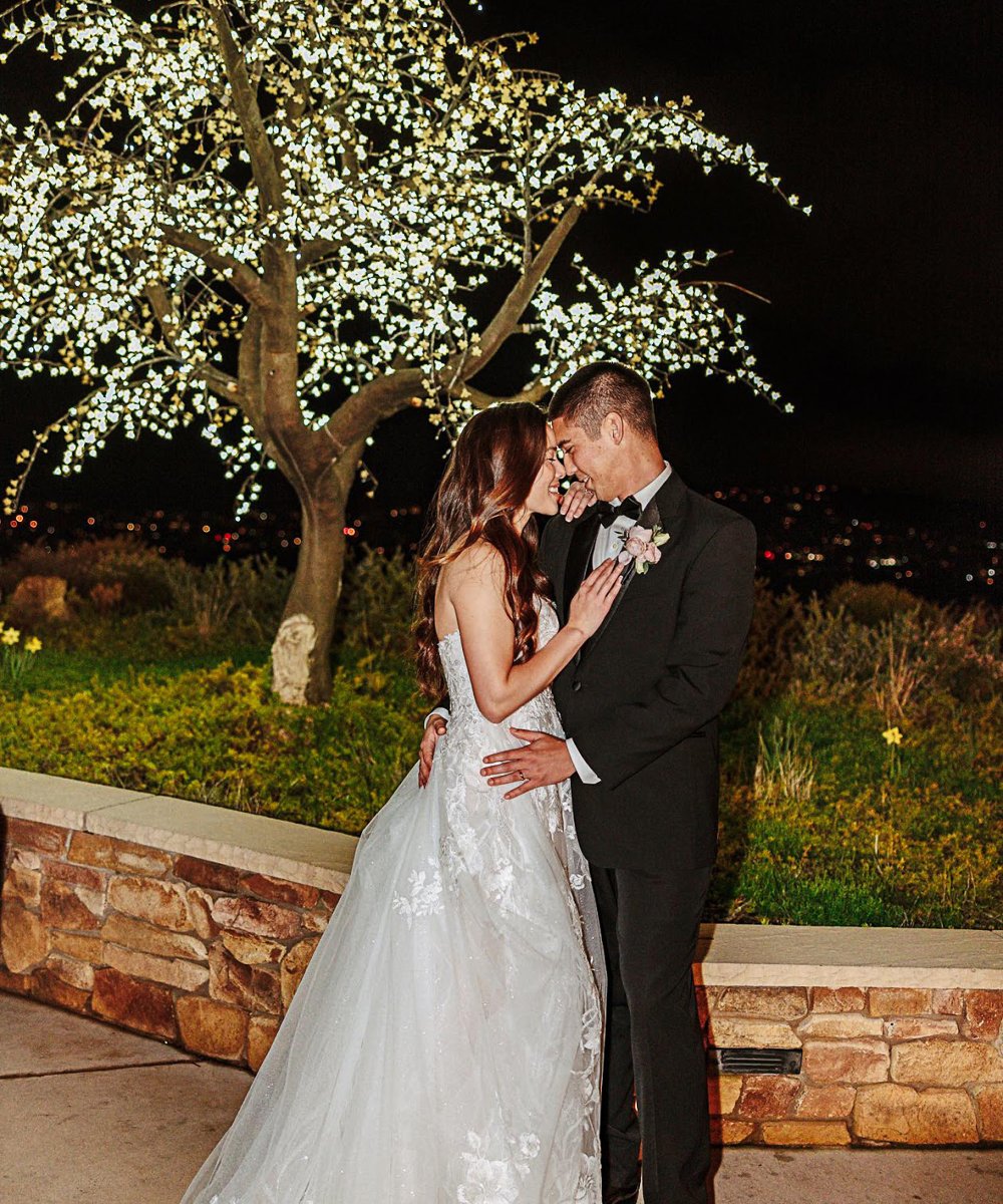 Nighttime shot with bistro lights tree at Boulder Ridge by Wedgewood Weddings