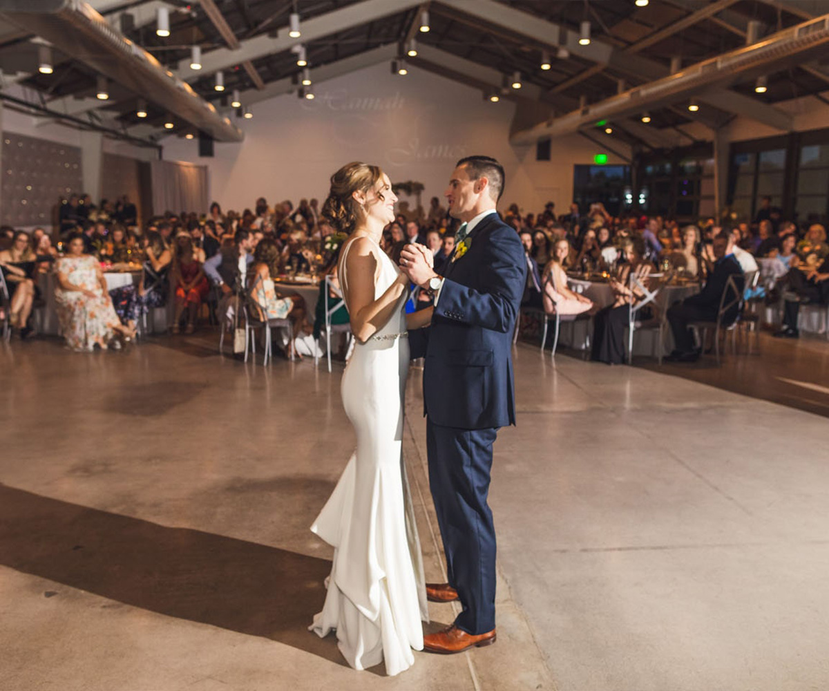 Couple doing first dance at Clayton House by Wedgewood Weddings