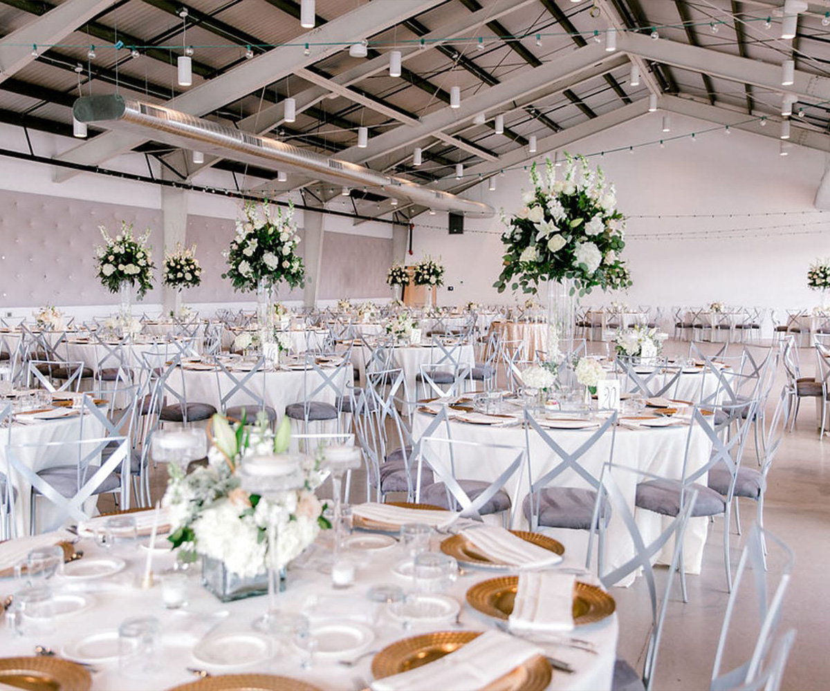 The Hangar Reception Setup - Clayton House by Wedgewood Weddings