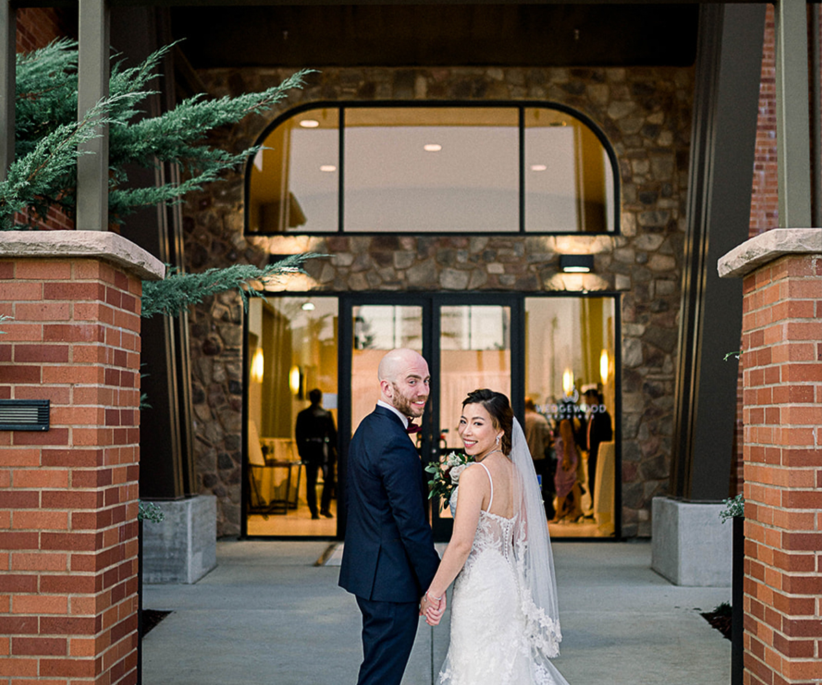 Couple at entrance - Evergreen Springs by Wedgewood Weddings