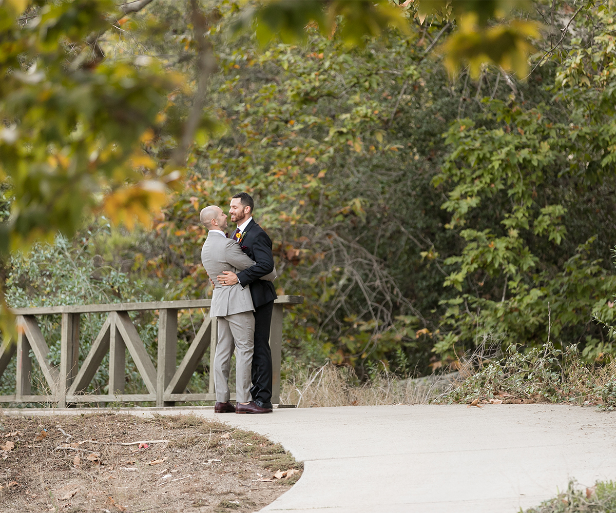 LGBTQ couple on bride at Fallbrook Estate by Wedgewood Weddings