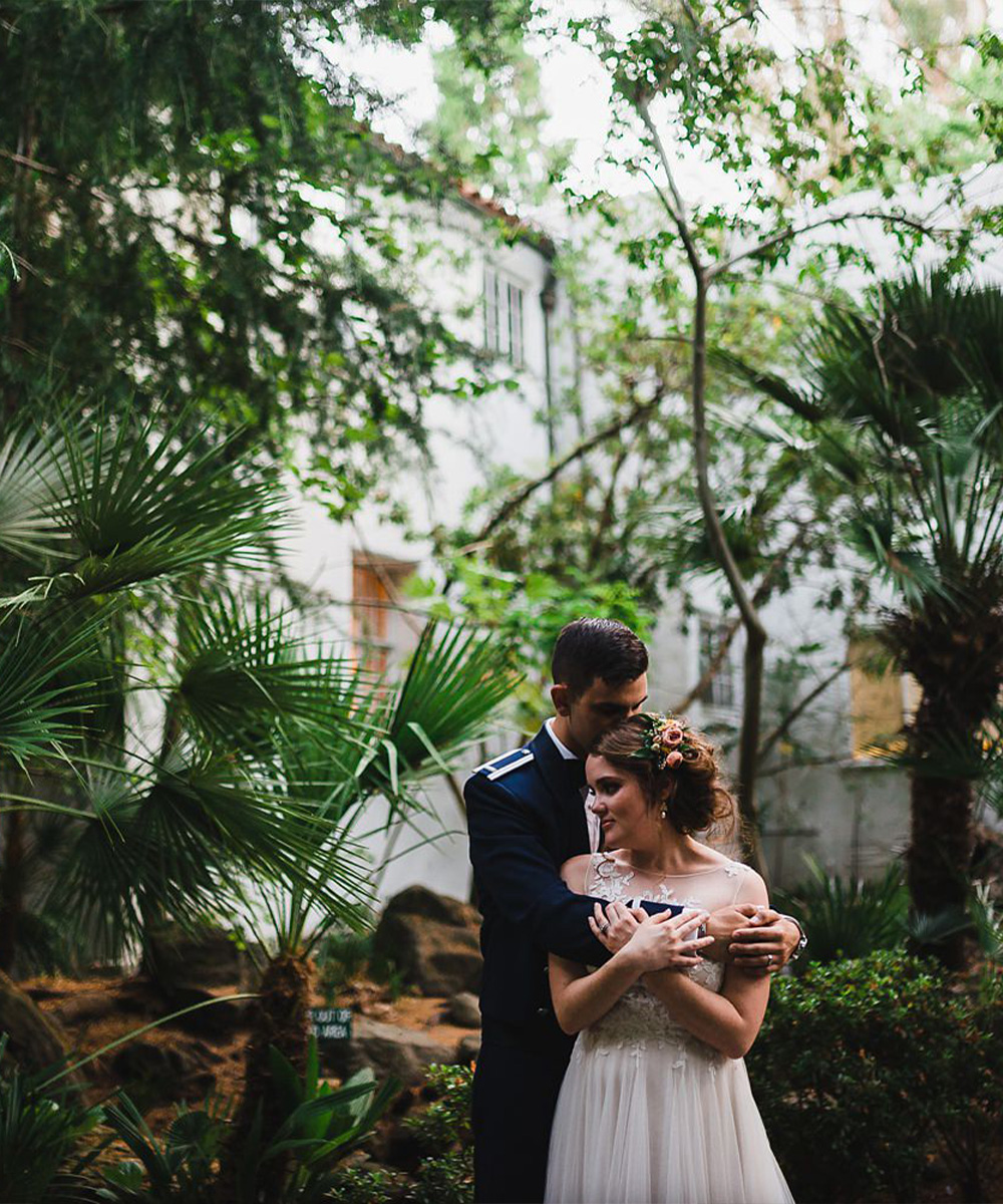 Couple in front of greenery - Hacienda de las Flores by Wedgewood Weddings