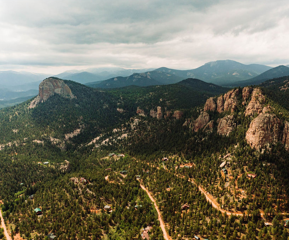 Aerial view at Mountain View Ranch by Wedgewood Weddings