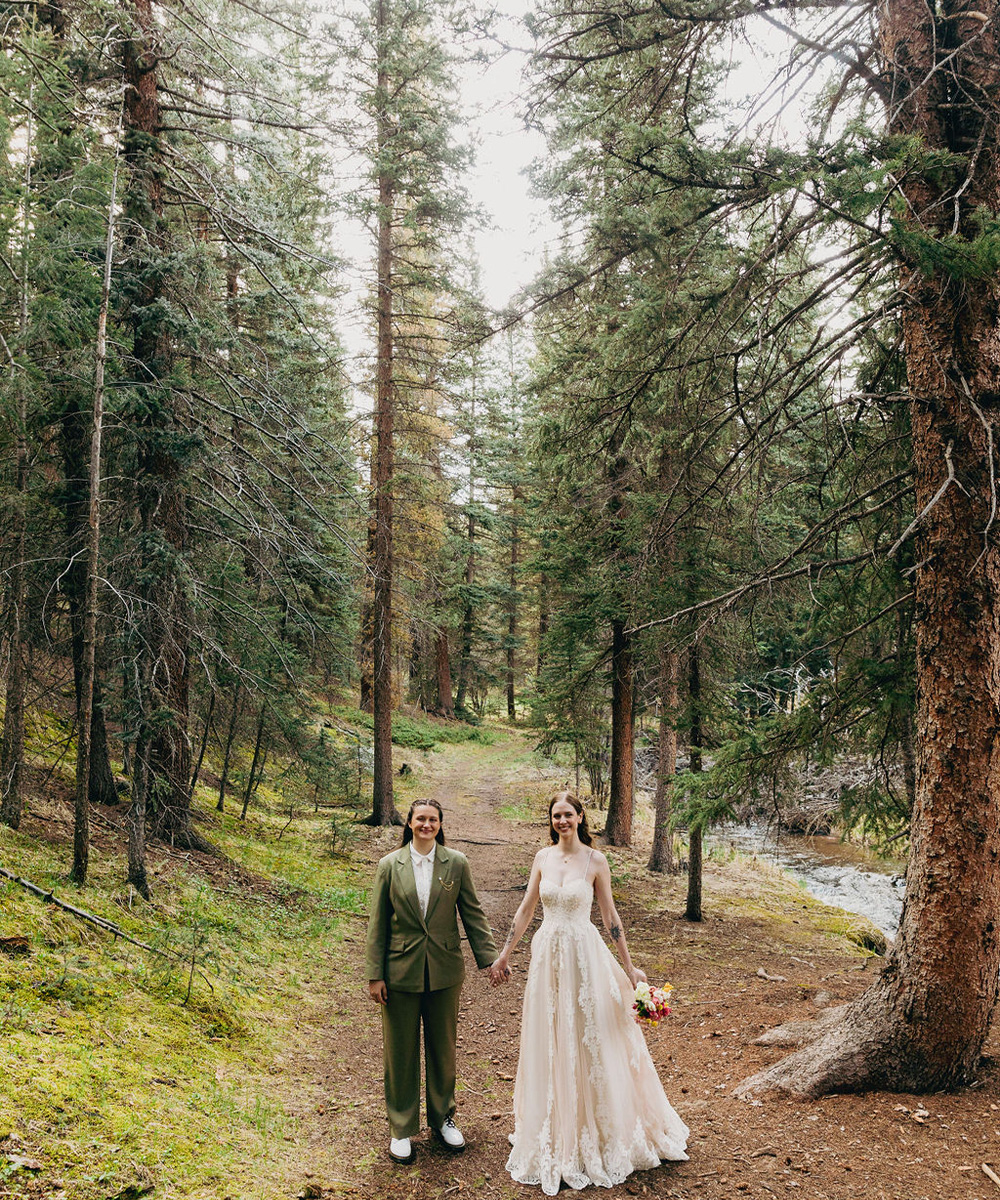 Brides in the forest at Mountain View Ranch by Wedgewood Weddings