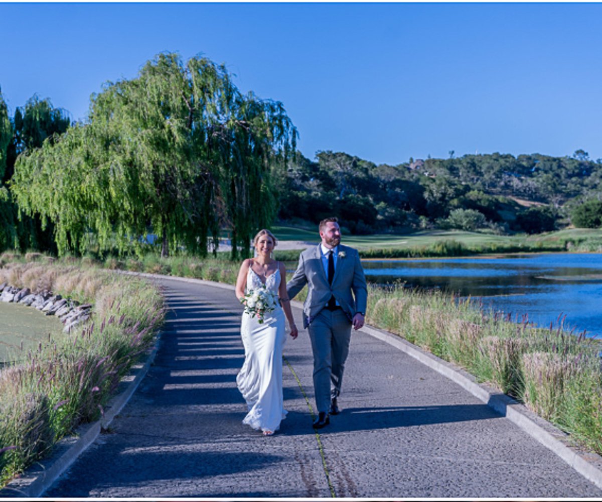 Couple by lake at Stonetree Estate