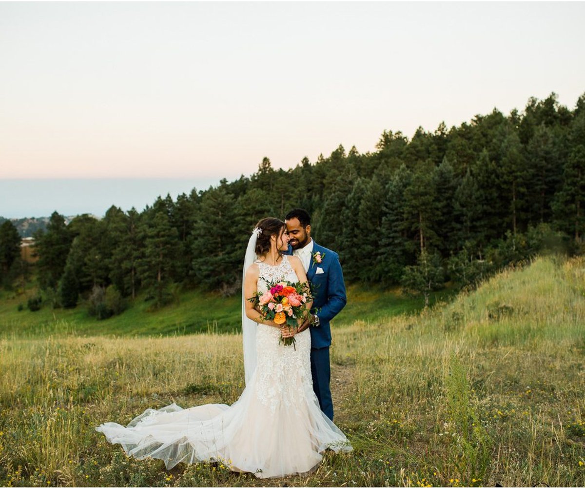 Bride and groom posing in a meadow - The Pines by Wedgewood Weddings - 1