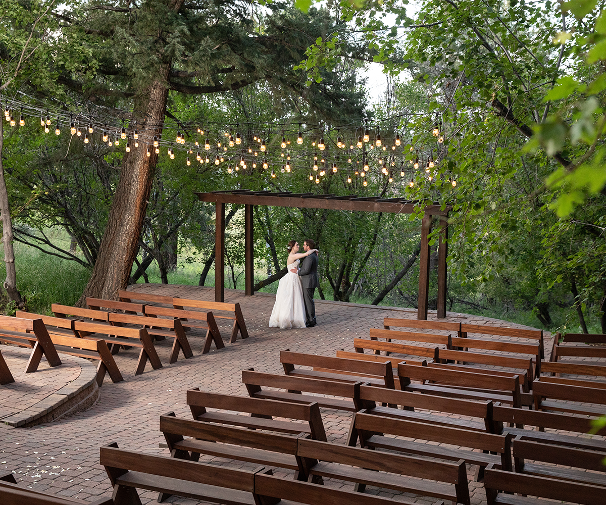 Couple at aspen ceremony site - The Pines by Wedgewood Weddings