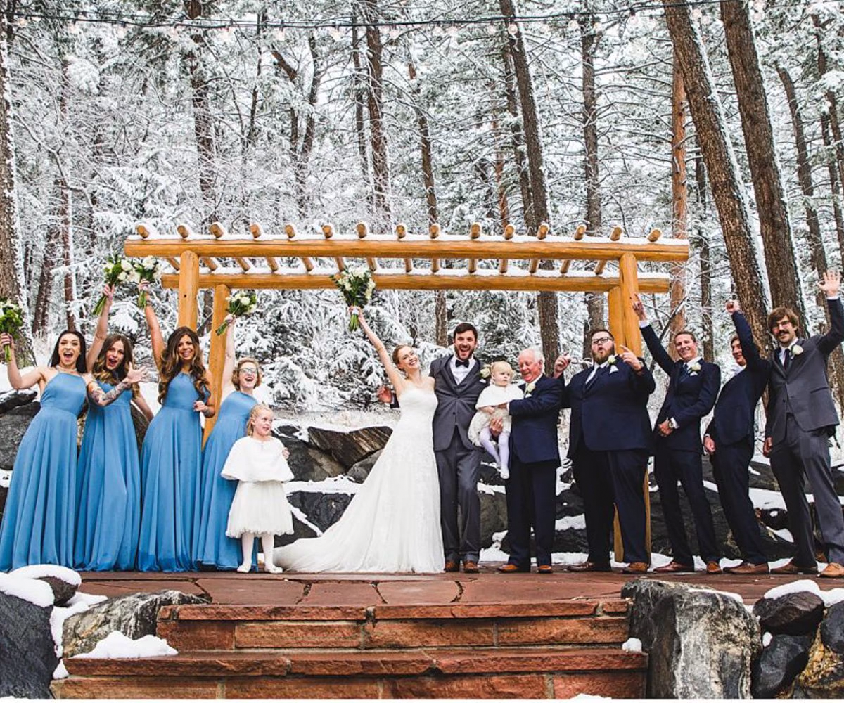 snowy ceremony arch- The Pines by Wedgewood Weddings