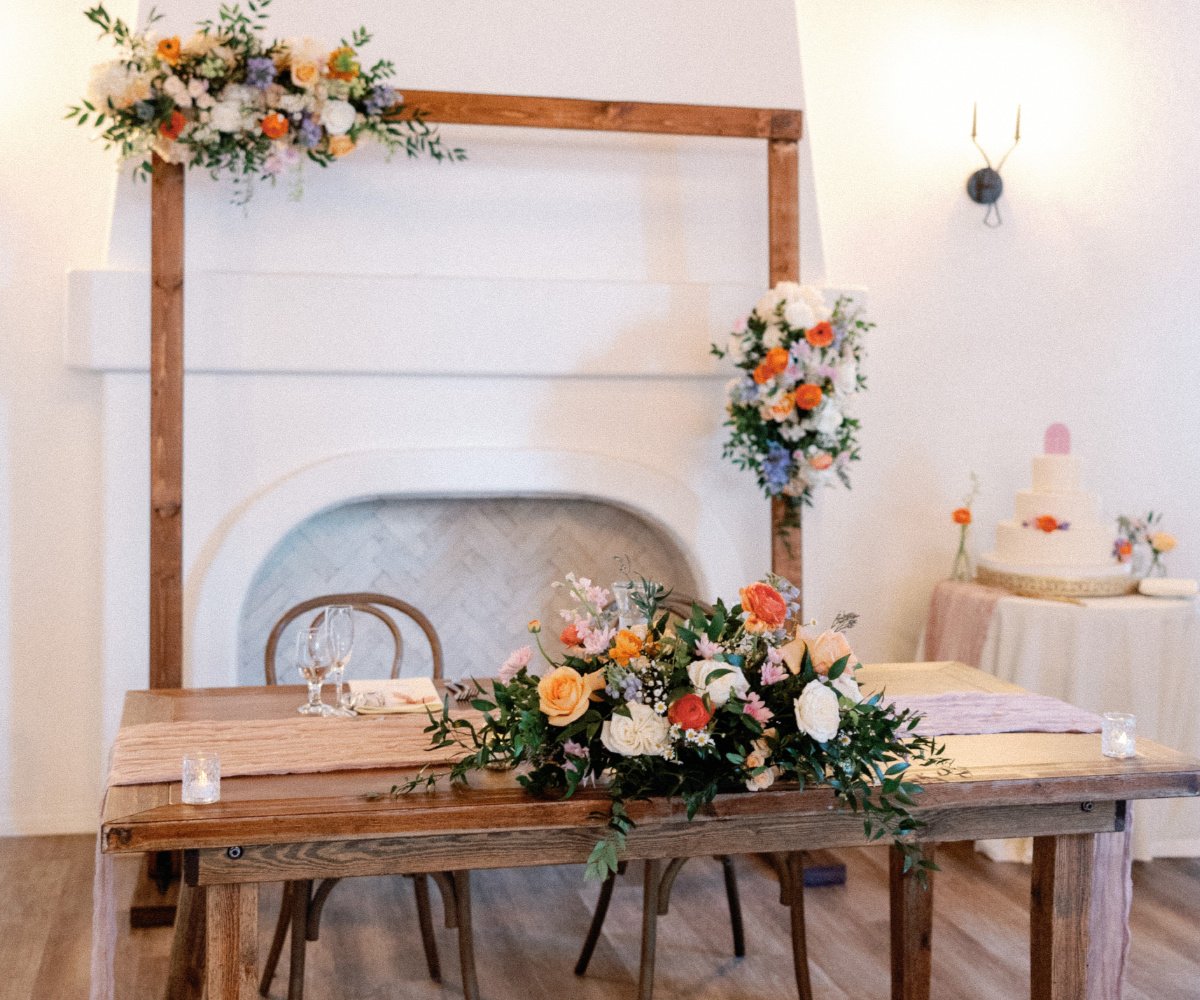 Sweetheart table indoor reception at The Sanctuary