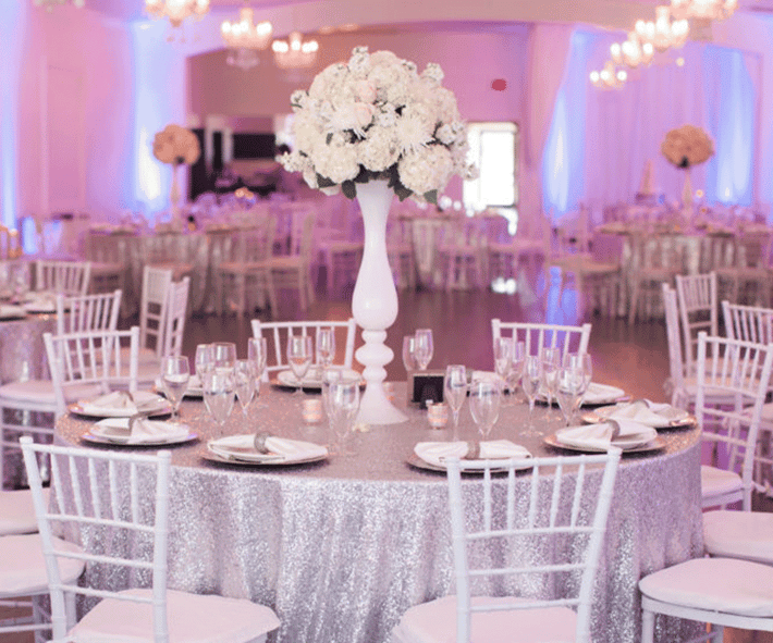 Indoor reception at Tre Bella