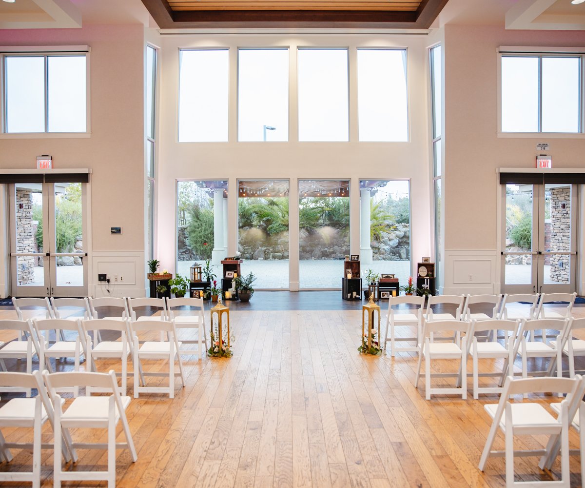 Indoor ceremony facing outside - Union Brick by Wedgewood Weddings