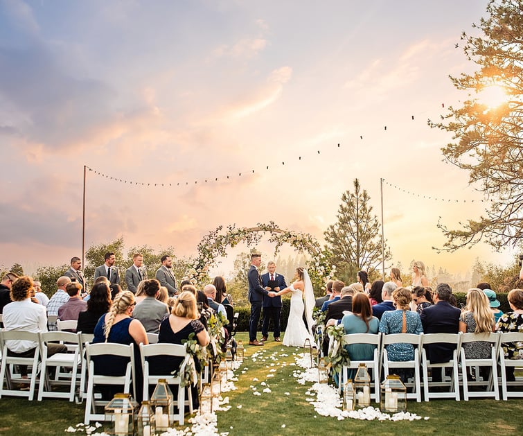 Beautiful sunset ceremony at Winchester Estate by Wedgewood Weddings
