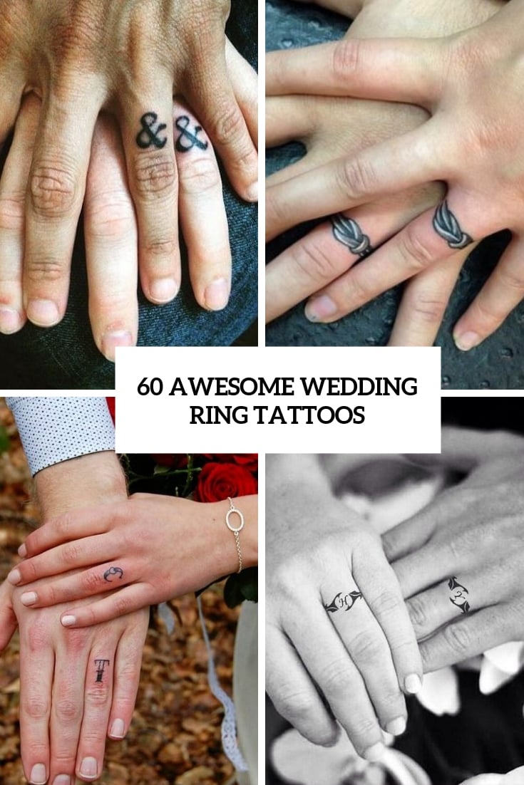 20 Delicate Wedding Ring Tattoo Ideas for the Nontraditional Couple |  Couple ring finger tattoos, Finger tattoos for couples, Tattoo wedding rings