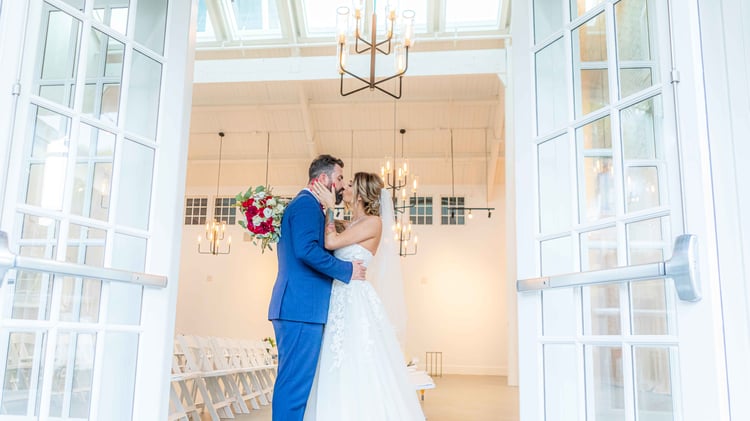Bride & Groom Kiss In The Ceremony Chapel - Aaron & Lynnea's Wedding