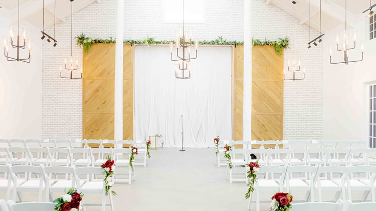 Bright & White Ceremony Space - Aaron & Lynnea's Wedding at The Carlsbad Windmill