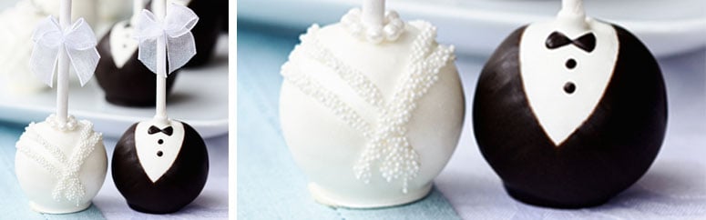Bride and groom cake pops - wedgewood weddings