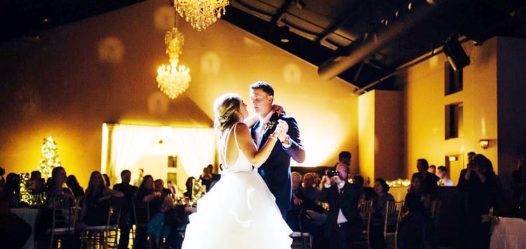 CUSTOM LIGHTING CAN MAKE FOR A DRAMATIC FIRST DANCE WEDDING PHOTO