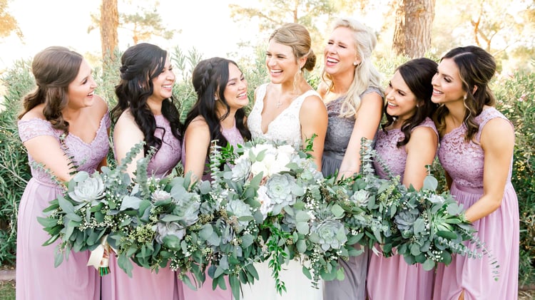 The Bridal Party Looked Stunning in Lavender