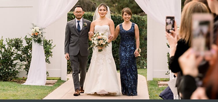 Family Aisle Walk at Sierra La Verne by Wedgewood Weddings