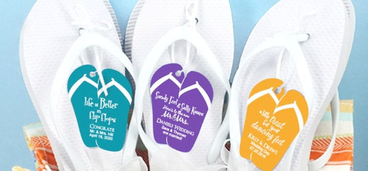 Flip-flop wedding favors