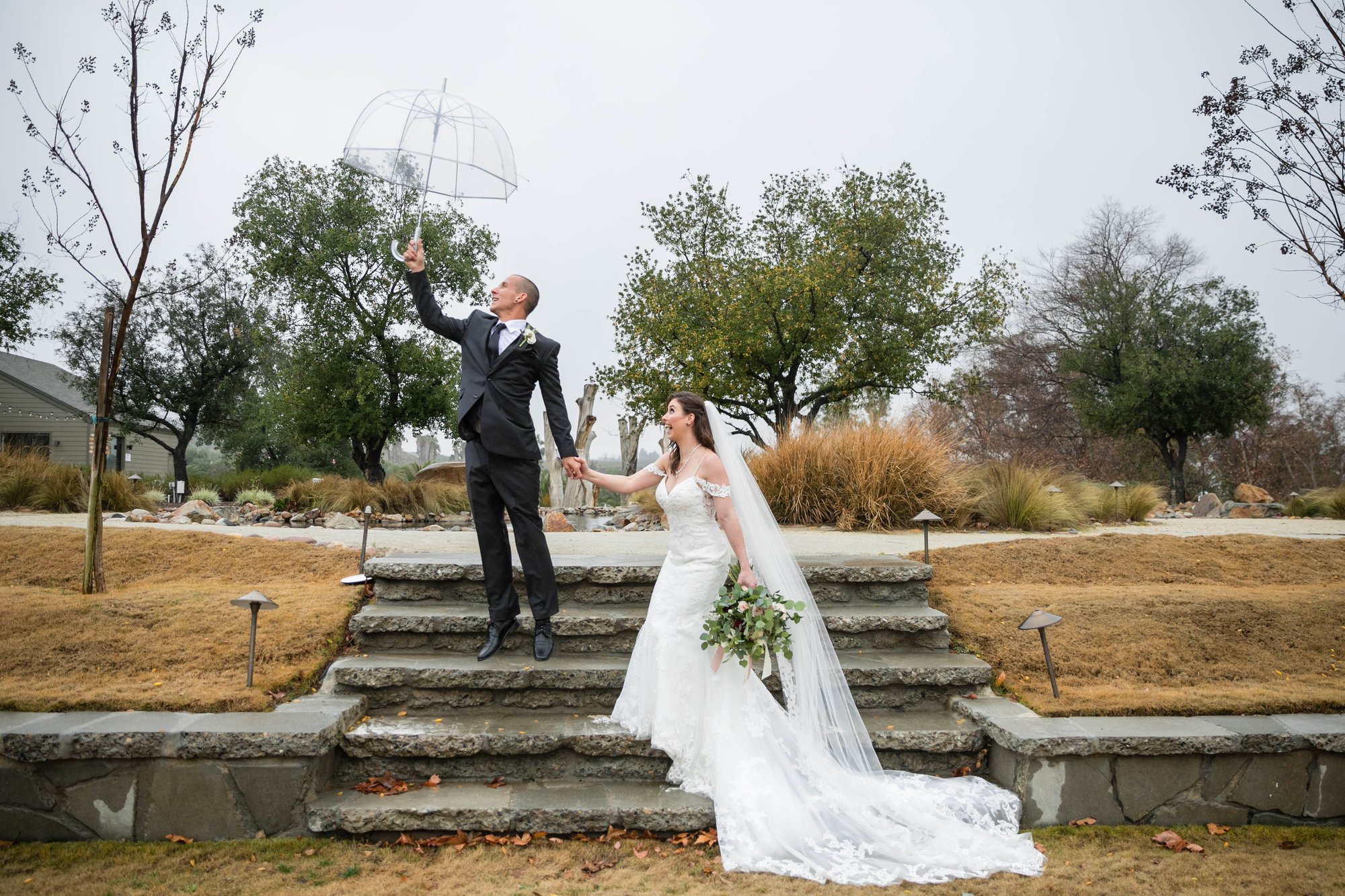 rainy wedding at Galway Downs