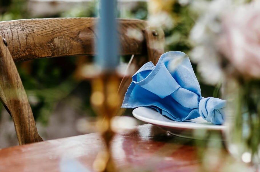 Blue table decorations