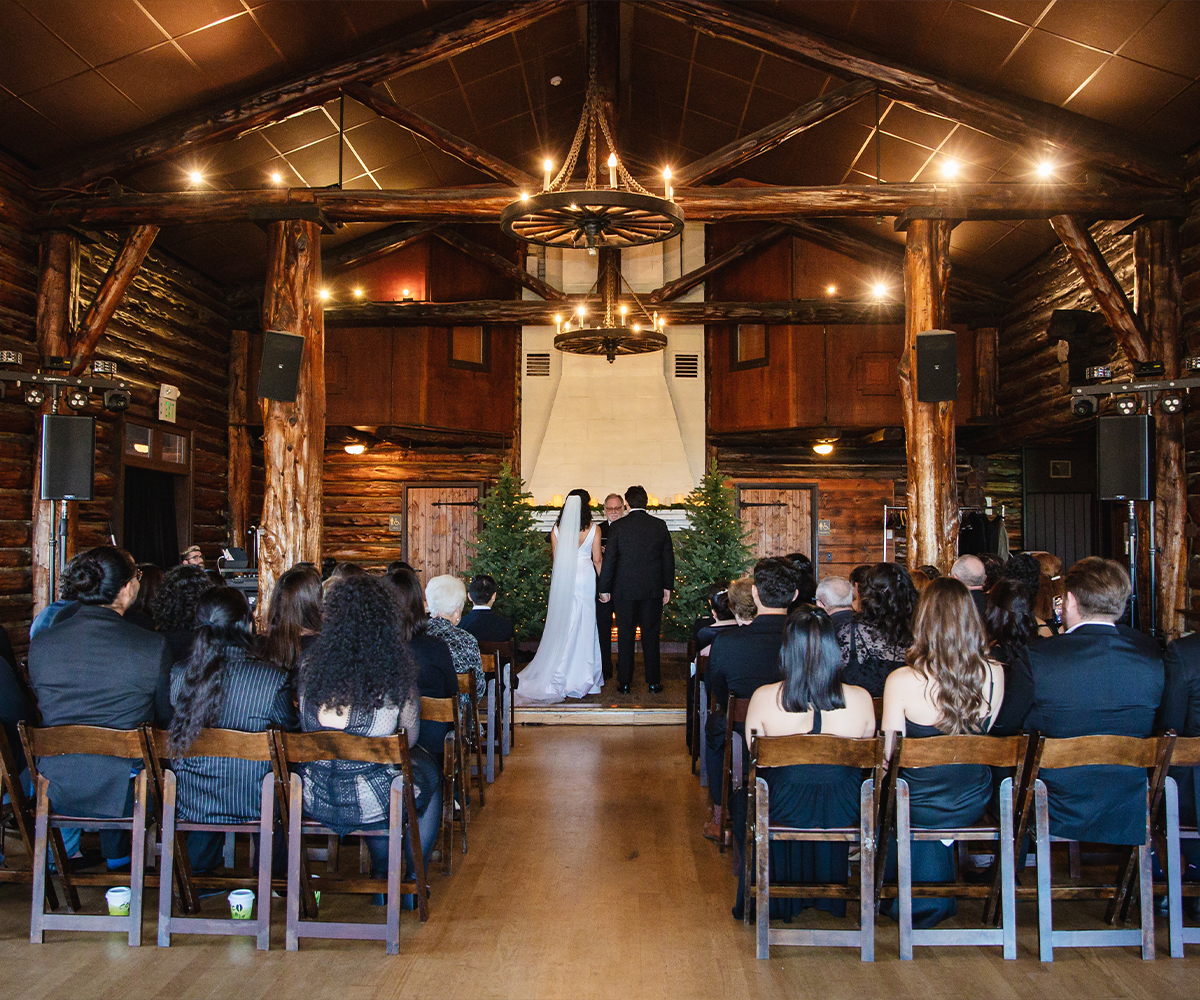 Indoor ceremony - Log Cabin by Wedgewood Weddings