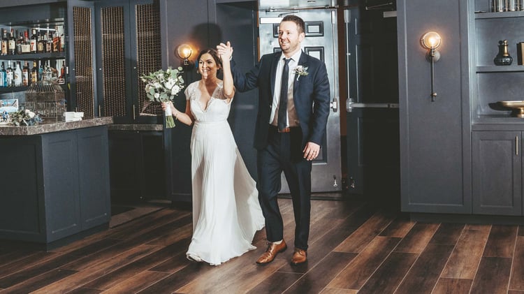Jamie & Cody's Grand Entrance | The Carlsbad Windmill | Focus On Love Photography