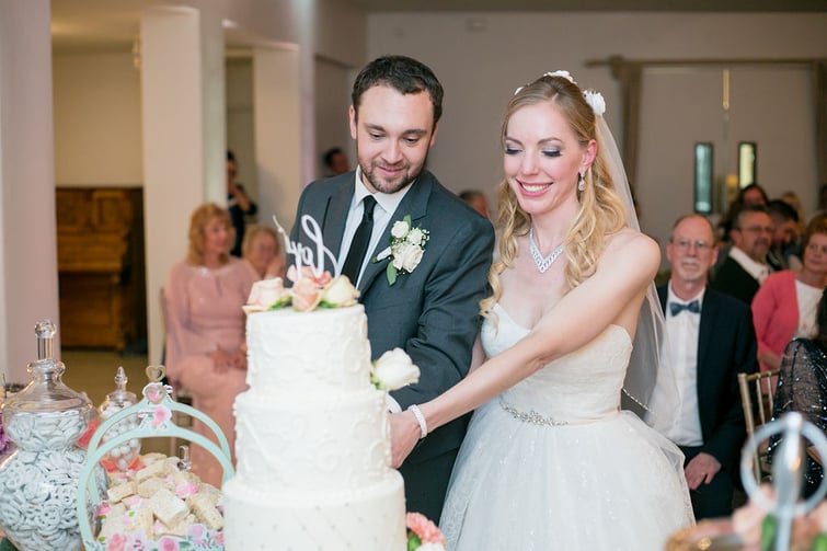 Real Wedding: Sequoia Mansion by Wedgewood Weddings. Bring on the Cake Cutting!