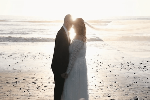 Katie and Josh's Private Beach Moment - Carlsbad Windmill by Wedgewood Weddings