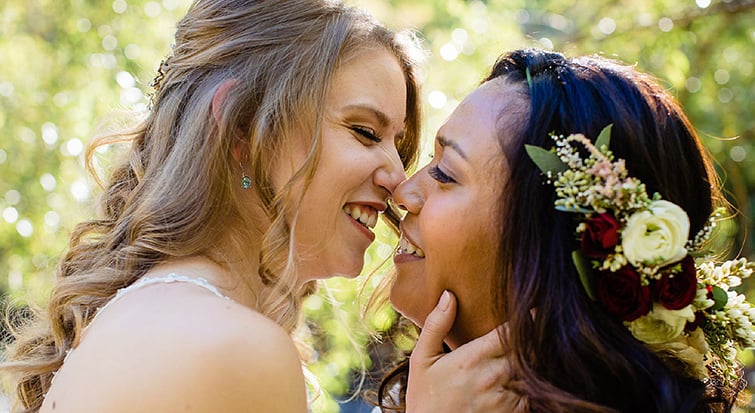 Boulder Creek LGBTQ Kiss - Wedgewood Weddings