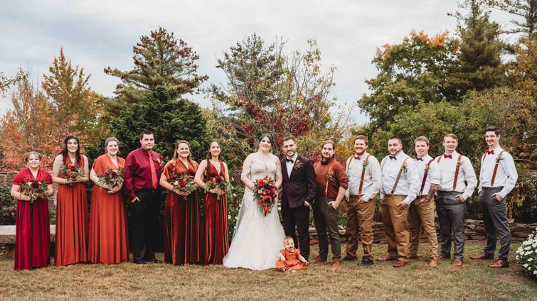 Copper-Colored Bridal Party | Fall Wedding | Madison & Tyler's Wedding at Granite Rose