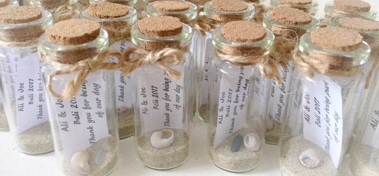 Memory Bottles as wedding favors by ShoreThingsIOW