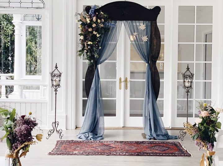 Minimal Indoor Ceremony Arrangement at Sequoia Mansion by Wedgewood Weddings-1