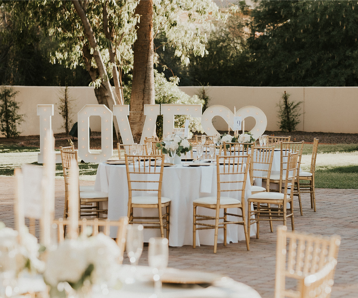 Outdoor reception with love letters, Secret Garden-1