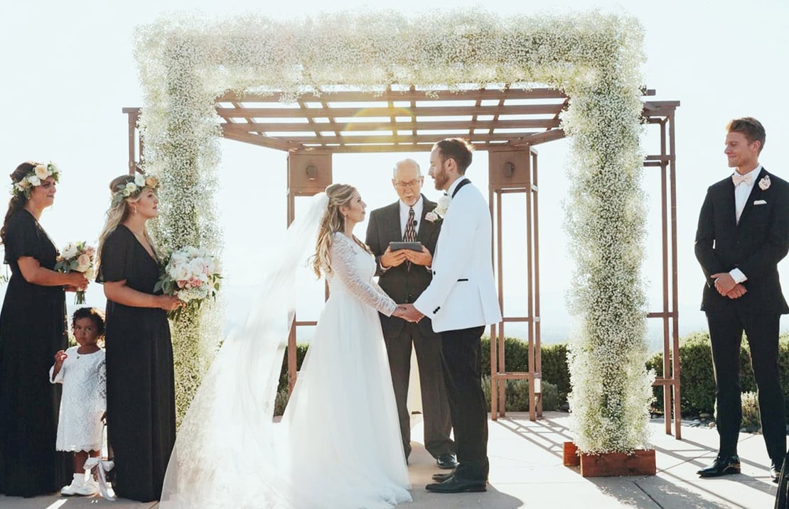 STUNNING WHITE BABYS BREATH ARBOR BY FLOWER DIVAS